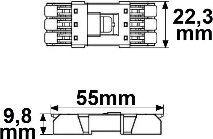 Actual product image Isoled Feed-through plug connector 3-pin, 0.5-2.5mm², max. 250V/10A