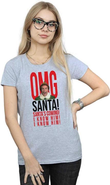 Actual product image Elf Womens/Ladies OMG Santa I Know Him Cotton T-Shirt (S)