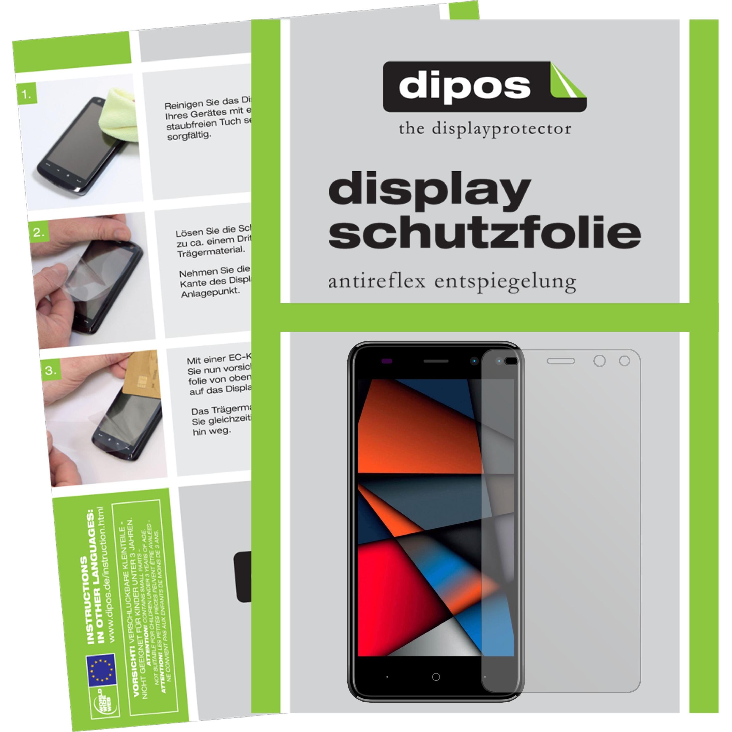 Dipos Displayschutzfolie Antireflex (6 Stück, Intex Indie 6), Smartphone Schutzfolie, Transparent