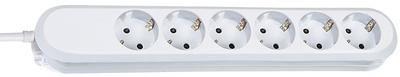 Actual product image Bachmann Power strip Smart 6-way white 5m 5.0 m supply cable, screwed (reusable screws) reconnect (6 x, CEE 7/3, 5 m)