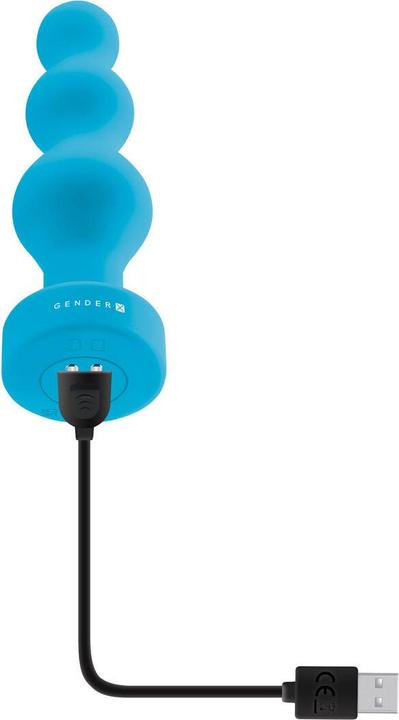 Actual product image Gender X Plugged Up Anal Plug Blue 13.5 cm