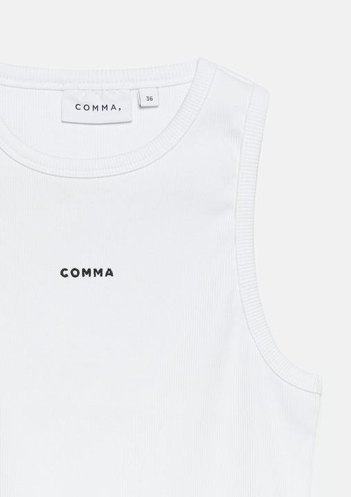 Produktbild Comma Geripptes Top mit Logostickerei (34)