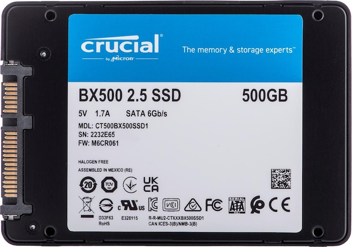 Produktbild Crucial BX500 (500 GB, 2.5")