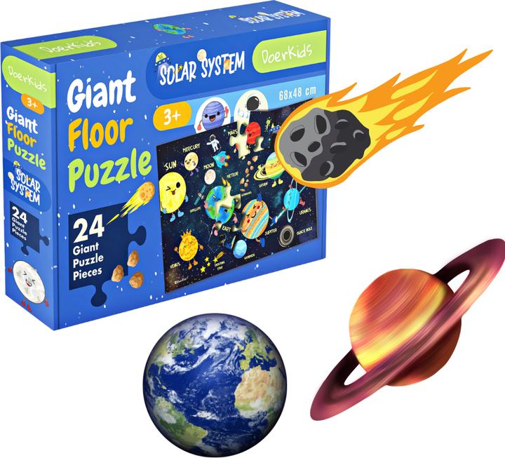 Image du produit DoerKids Système solaire puzzle de sol géant (24 pièces)