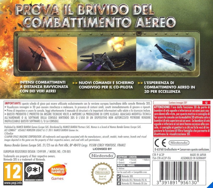 Actual product image Bandai Namco Ace Combat Assault Horizon Legacy, 3DS Standard English Nintendo 3DS (3DS, EN)