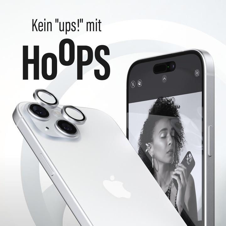 Produktbild PanzerGlass Hoops Camera Lens Protector (1 Stück, Apple iPhone 15, Apple iPhone 15 Plus)