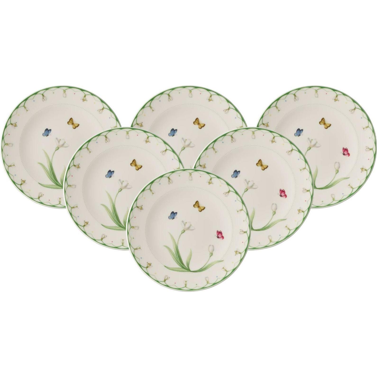 Villeroy & Boch Multipack Colourful Spring Brotteller - 6 Stück, Teller, Mehrfarbig