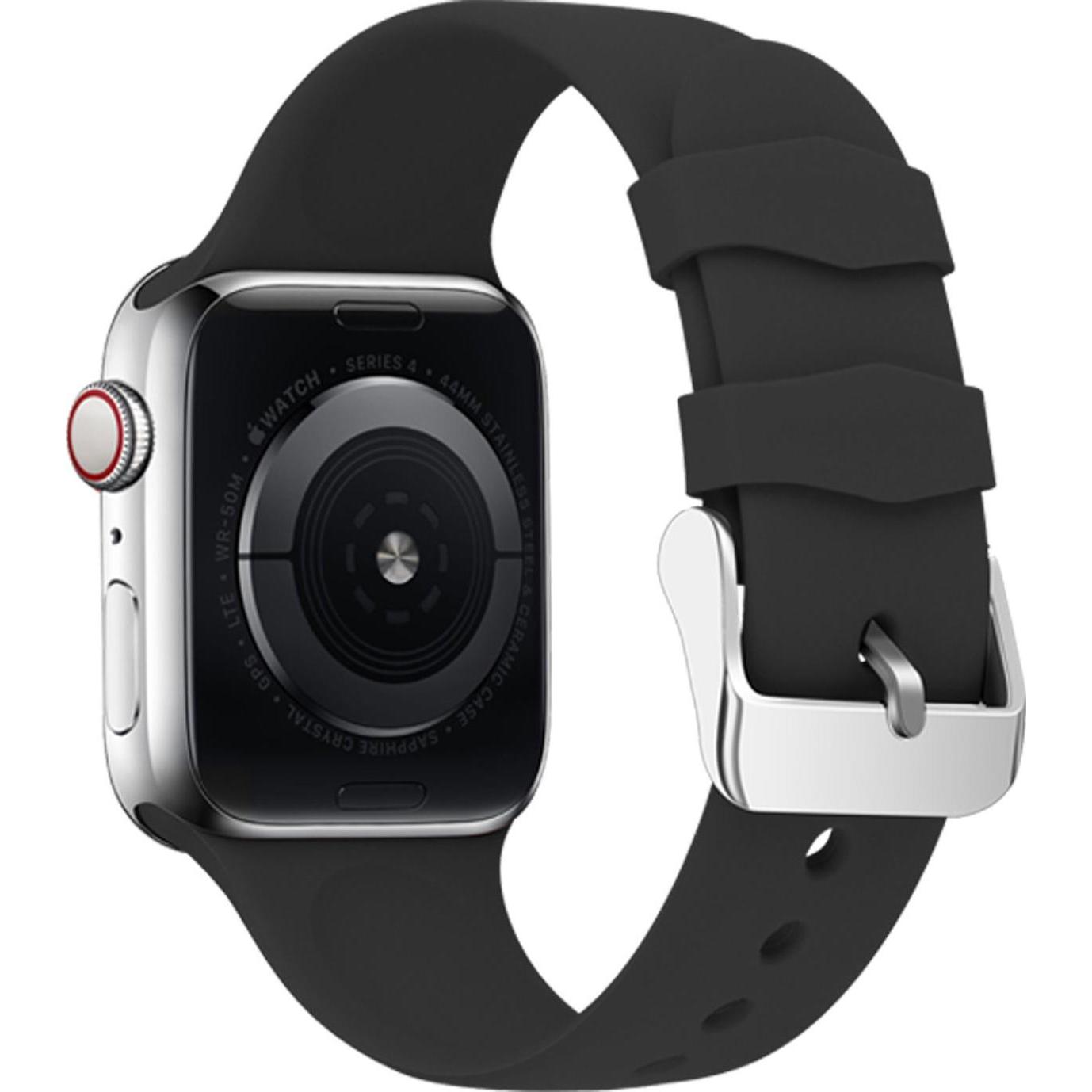 Strap-it Armband (Silikon, Apple Watch), Uhrenarmband, Schwarz