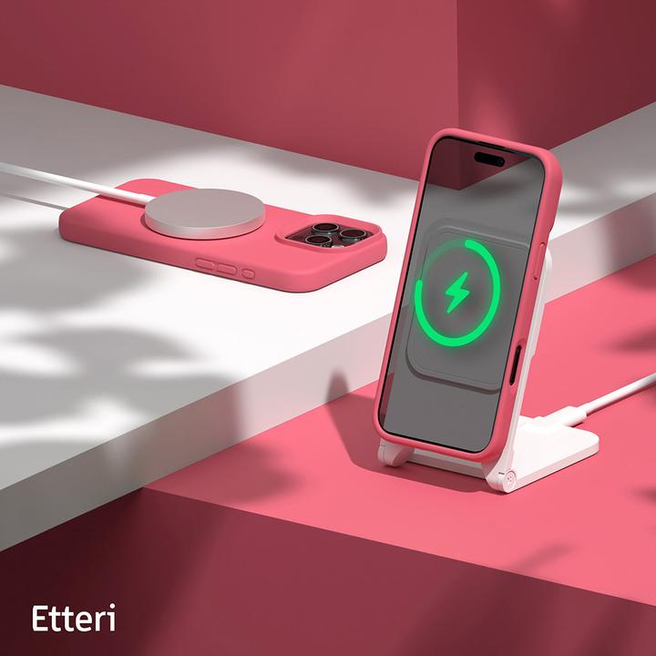 Actual product image Etteri Silicone Mag case for iPhone 16 Pro 6,3" raspberry (Apple iPhone 16 Pro)