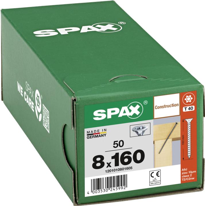 Immagine prodotto Spax Testa Svasata Multi-Star Plus T40 Completamente Filettata Taglio Wirox (50 Viti per pezzo)