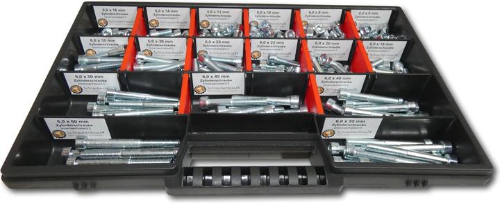 Schraubenbox24 200 tlg Zylinderschrauben Sortiment M6 // 6mm-60mm Schrauben Set Schraubenbox DIN 912/ISO4762 Bolzen (200 Schrauben pro Stück)