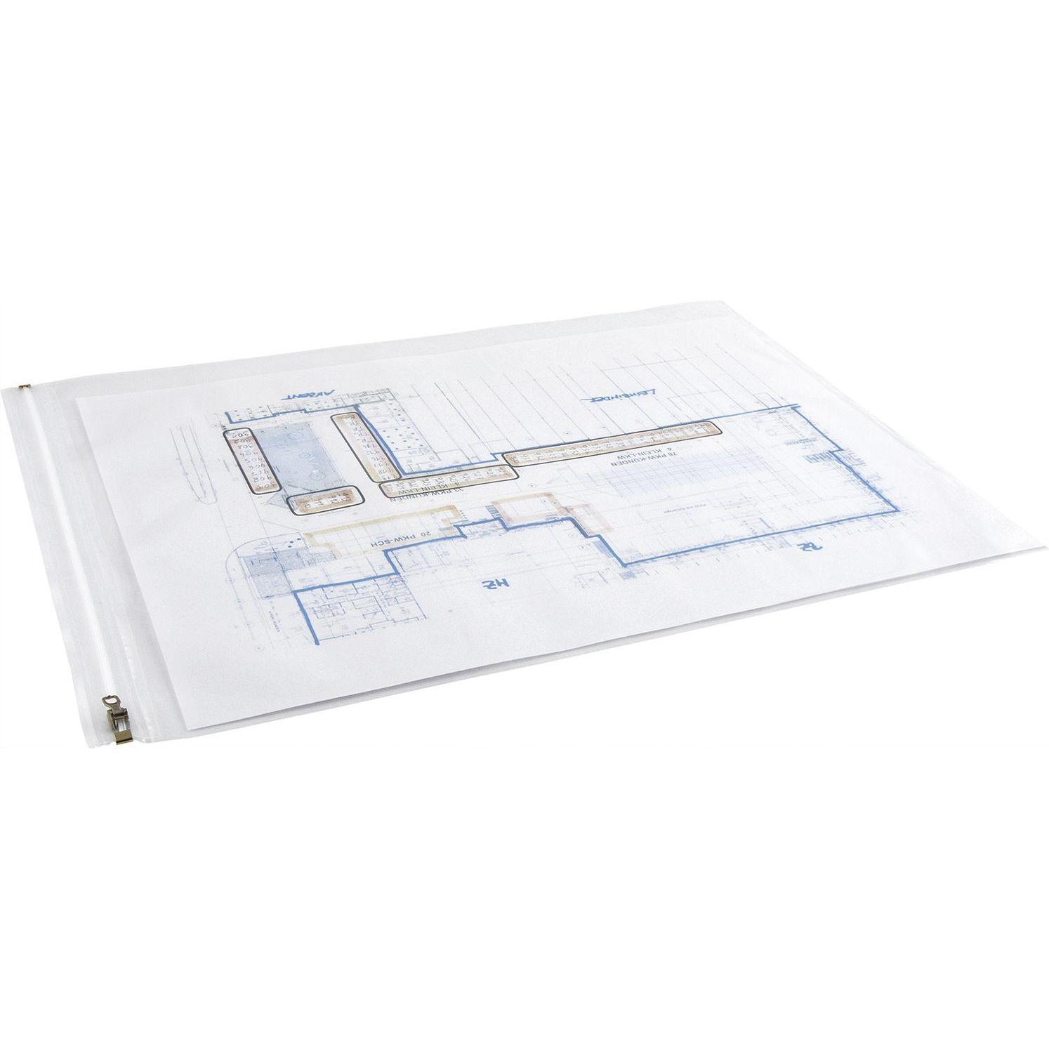 Foltec, Verpackungsmaterial, Planschutztasche Planschutzhülle für Baupläne Bauplanhülle DIN A2 440 x 620 mm (1 Stück)