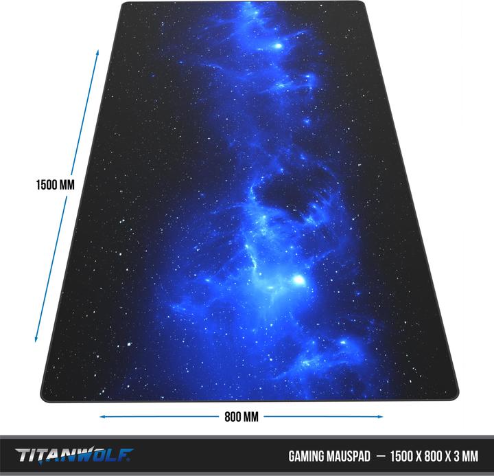 Produktbild Titanwolf Gaming Mauspad, XXXL Speed Gaming Mausmatte, Mousepad Extragrosse Fläche von 1500 x 800mm, Space (XXL)