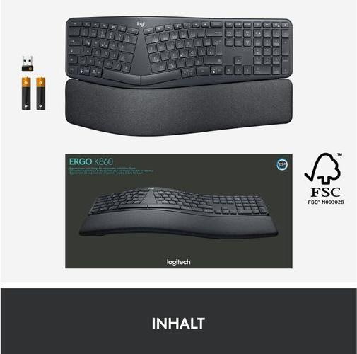Actual product image Logitech Ergo K860 (CH, Wireless)