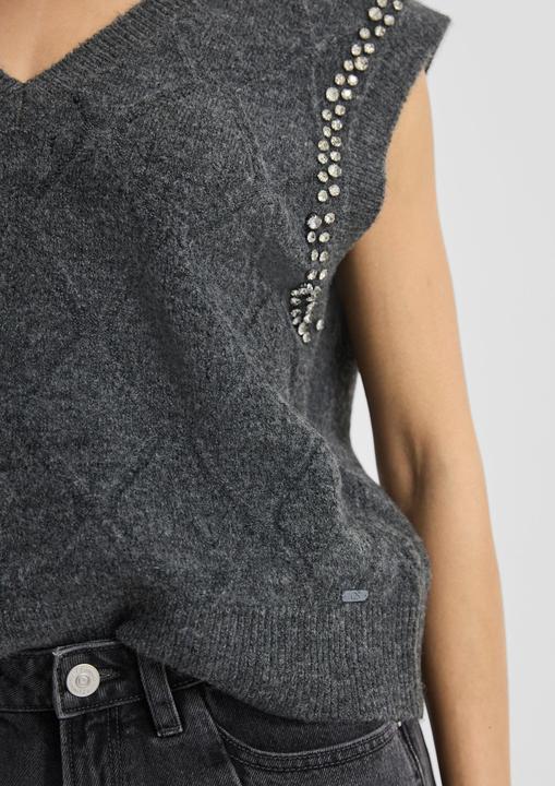 Image du produit s.Oliver Strickpullover Pullunder mit Glitzersteinen (XXL)