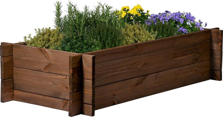 Dobar Parterre de jardin en bois massif Gr. M., brun foncé