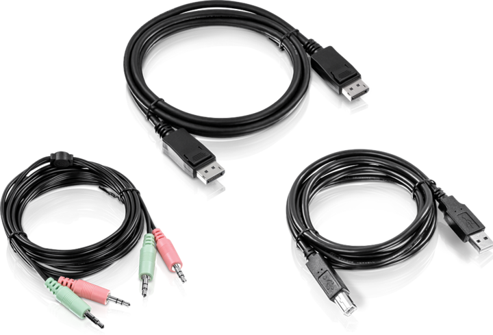 Actual product image Trendnet KVM cable set DisplayPort USB 6 feet
