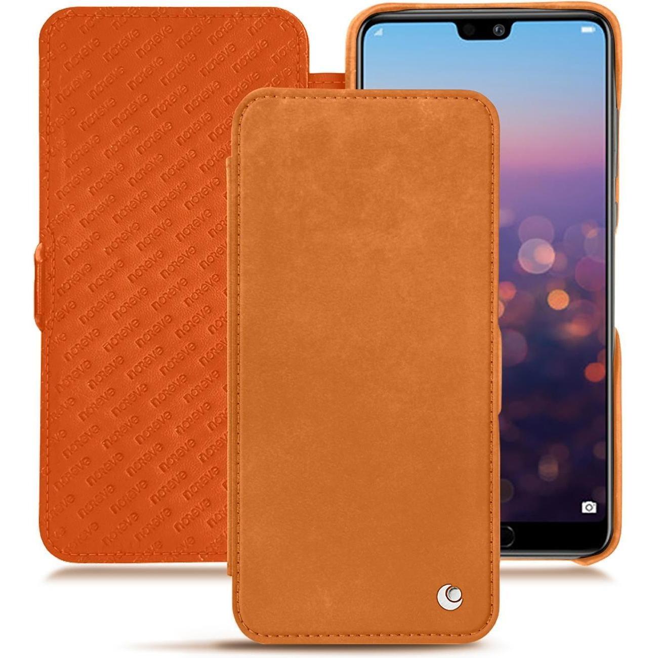 Noreve Lederschutzhülle horizontal (Huawei P20 Pro), Smartphone Hülle, Orange