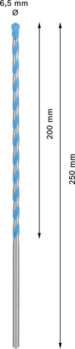 Produktbild Bosch Professional Zubehör EXPERT CYL-9 MultiConstruction Bohrer, 6,5 x 200 x 250 mm (6.5 Millimeter)