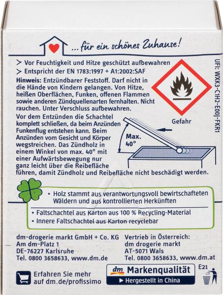 Produktbild dm Profissimo Sicherheits-Zündhölzer