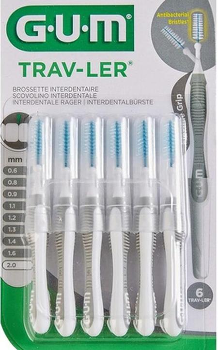 Produktbild GUM SUNSTAR Trav-Ler ISO-Norm 6 cylindric grau (6 x, 2 mm)