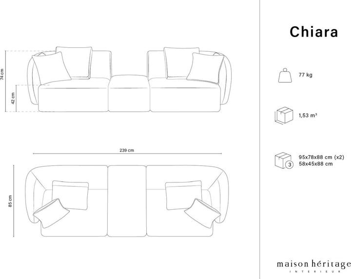 Actual product image Maison Heritage Chiara (2 person sofa, Modular sofa)