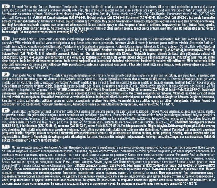 Nährwerte und Zutaten Pentacolor Spraypaint Penta Antirust Hamm Blk 400ml (400 ml)