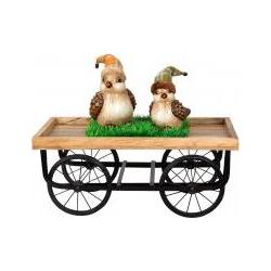 Thumbnail - IKO, Deko Objekt, Holzwagen gross h=21,5cm, 50,5x30cm