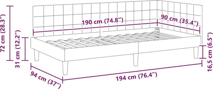 Image du produit vidaXL Bettgestell (90 x 190 cm)