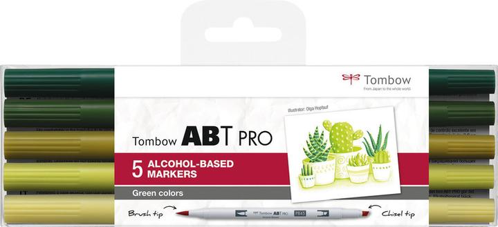 Produktbild Tombow Stifte Green Colors, mit Box, 5er-Set (Gelb, Grün, Dunkelgrün, Hellgrün, 6 x)
