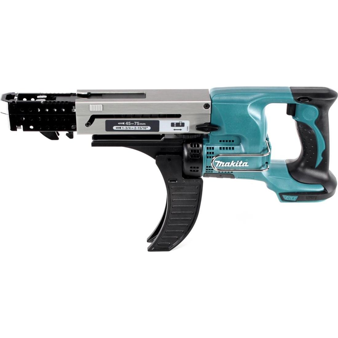 Makita, Bohrmaschine + Akkuschrauber, DFR 750 M1J Akku Magazinschrauber 18V 45-75mm + 1x Akku 4,0Ah + Makpac - ohne Lade...