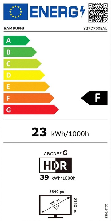 Energie-Label Samsung ViewFinity S7 - S70D (3840 x 2160 Pixel, 27")