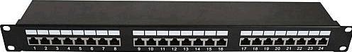 Actual product image Shiverpeaks Patch panel CAT 6A 24 ports RJ45, 1 U, black 48.30cm (19") patch panel fully shielded, 24 x fully