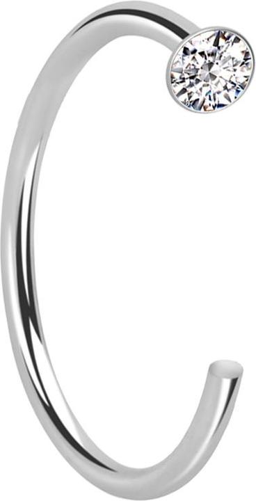 Produktbild Star Piercing Nasenring offen silber Kristall silber (925 Sterlingsilber, ohne Messing)
