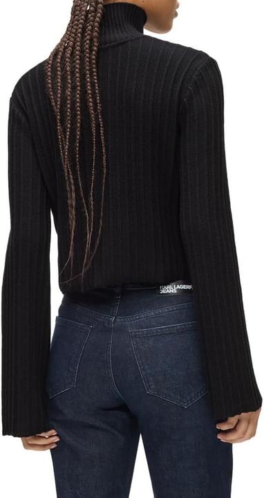 Image du produit Karl Lagerfeld Pull plissé col cheminée avec logo textuel (M)