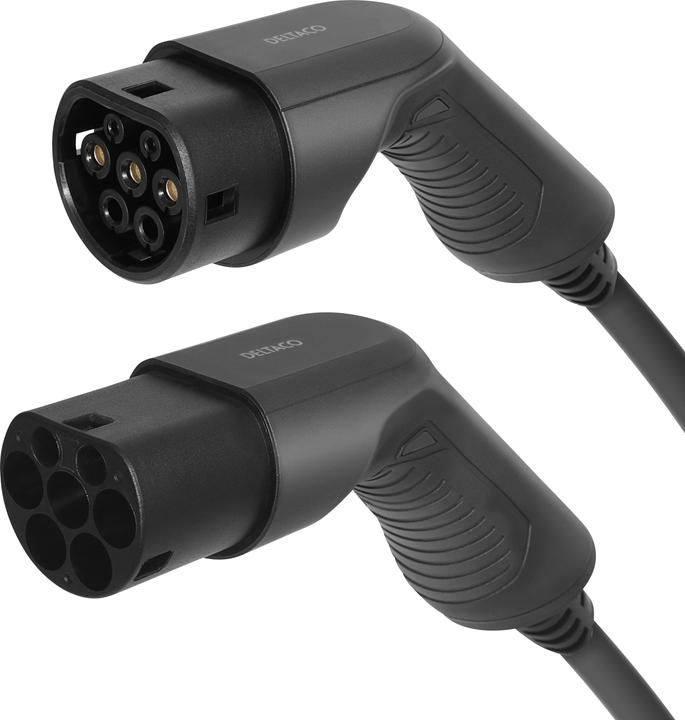 Actual product image Deltaco EV charging cable, e-car & hybrid, Type2 to Type2, 32 A, 7.6 kW, 1-phase (Type 2, 7.60 kW, 32 A, 10 m)