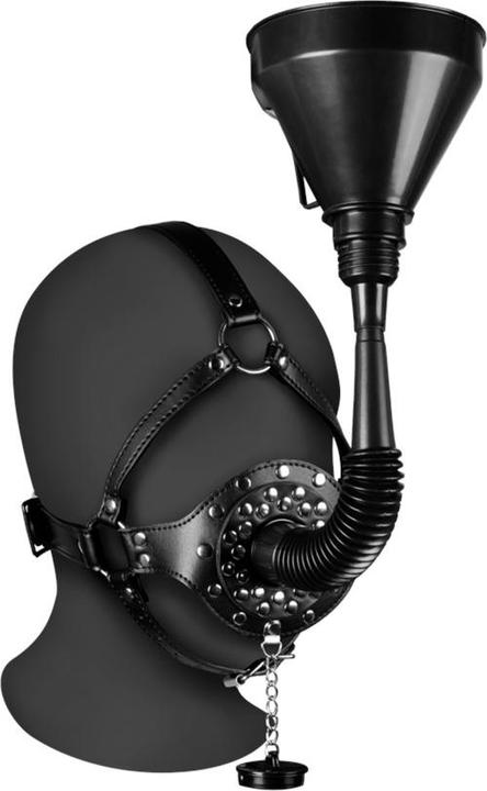Actual product image Ouch! Open Mouth Gag Head Harness with Funnel