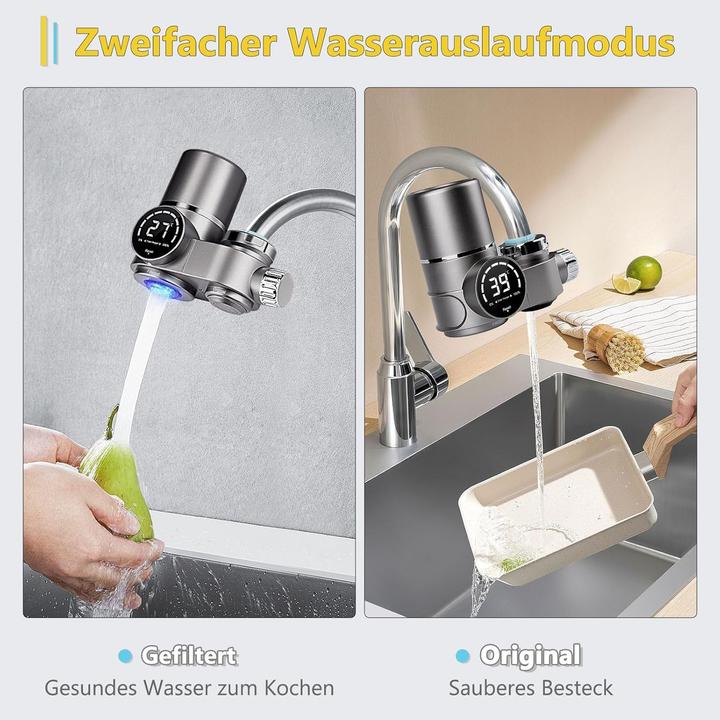 Produktbild Milfech Wasserhahnfilter mit LED Anzeige und 2 Filtereinsätzen