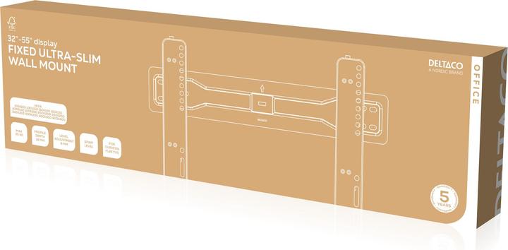 Image du produit Deltaco ARM-0150 TV mount (55") Black (Mur, 35 kg, 32" - 55")