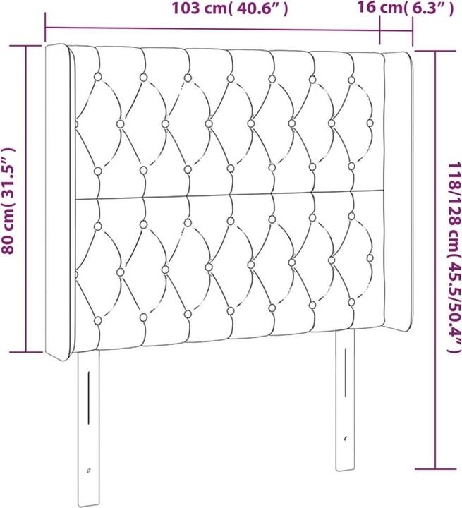 Image du produit vidaXL LED Kopfteil (203 x 16 x 128 cm)