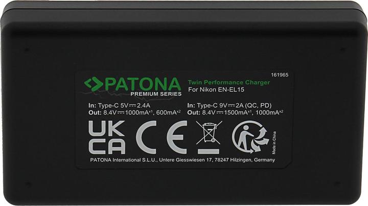 Image du produit Patona Premium Twin Charg. Nikon EN-EL15 (Chargeur de batterie d'appareil photo)