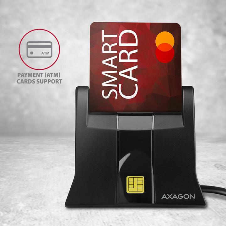 Actual product image Axagon CRE-SM4 USB Smart Card Reader - USB 2.0 (USB 2.0)