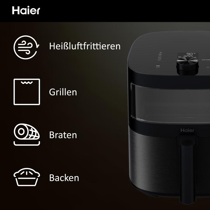 Immagine prodotto Haier Friggitrice ad aria I-Master Serie 5 Nero, Capacità 7 L, Range di temperatura 40°-200°, 9 in 1, Acce
