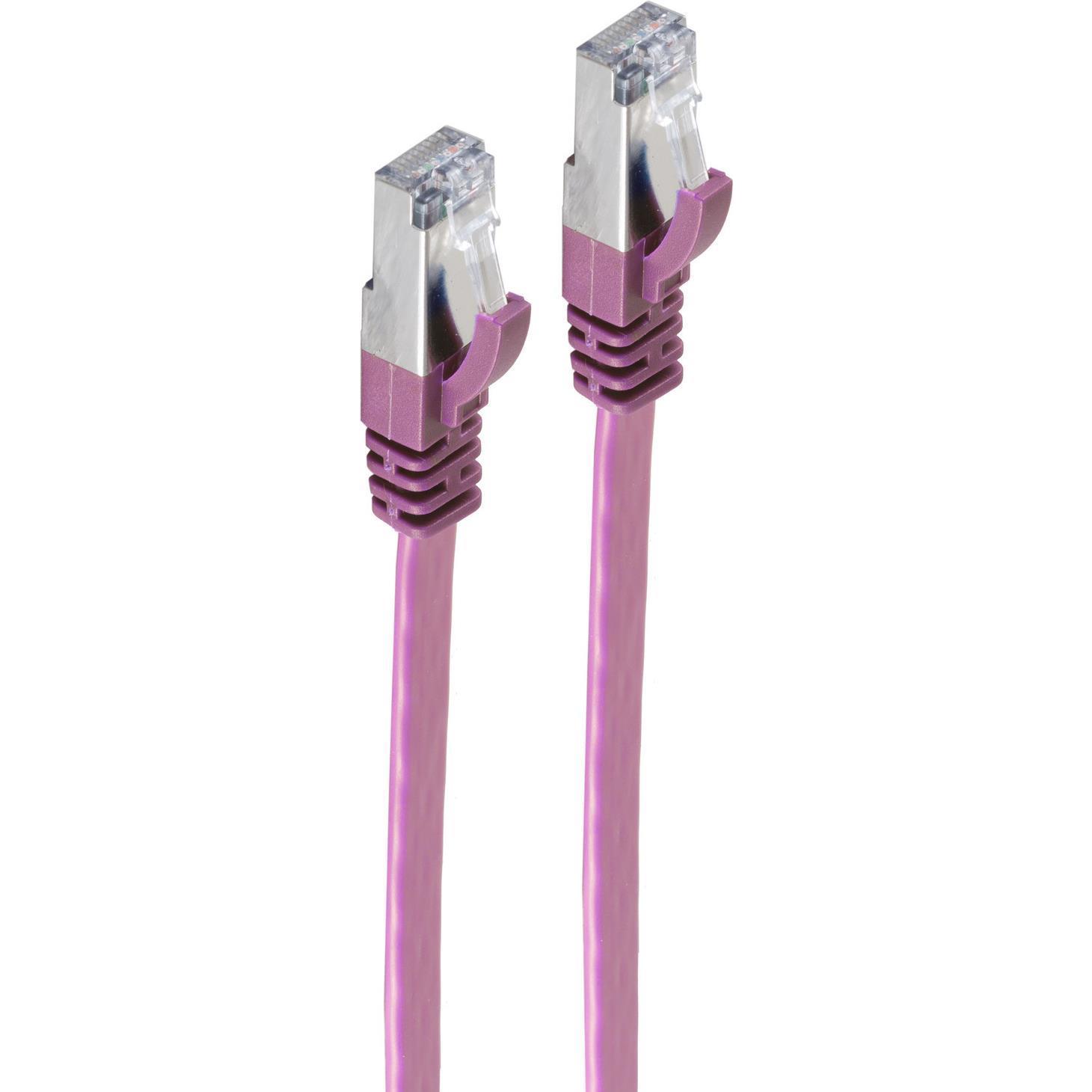 Thumbnail - Shiverpeaks RJ45 Patchkabel flach U/FTPCat.7 Rohkabel violett 15,0m (U/FTP, CAT7, 15 m), Netzwerkkabel