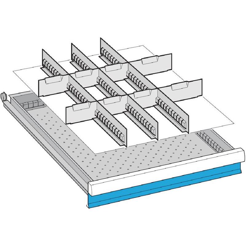 Lista, Lagerbehälter, Einteilungs-Set für Schubladenmasse 459 x 612 mm