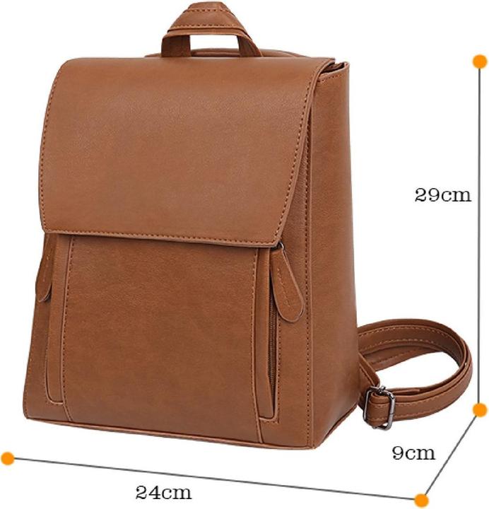 Immagine prodotto Only-Bags.Store Zaino piccolo a 3 vie in pelle vegana, zaino in caramello, zaino in pelle vegana, zaino in pelle