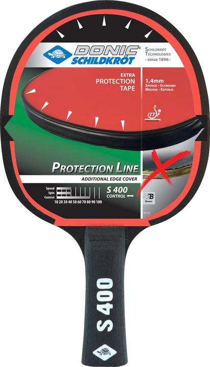 Image du produit Donic Schildkröt Raquette d'apprentissage SCHILDKRÖT "Protection Line S400", Couleur : noir/rouge, Jade Bela...