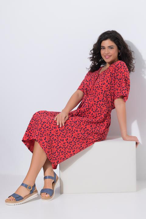 Produktbild Ulla Popken Midikleid, Erdbeeren, Tunika-Ausschnitt, Halbarm (46, 48)