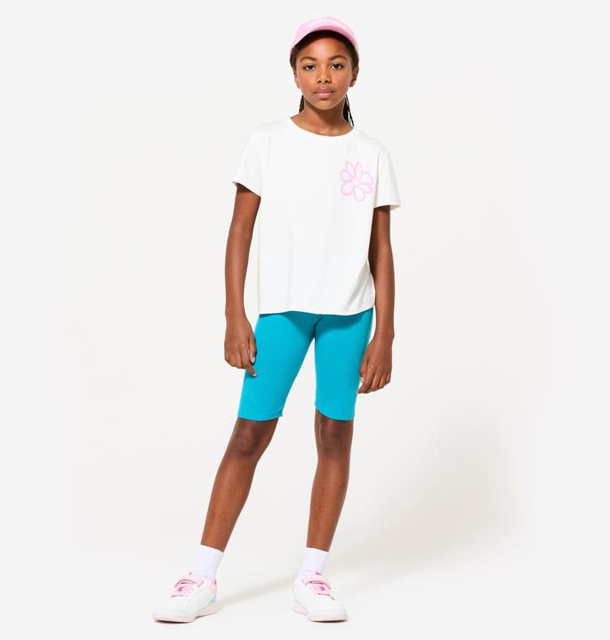 Image du produit Decathlon T-shirt multisport coton fille, imprimé blanc (140)