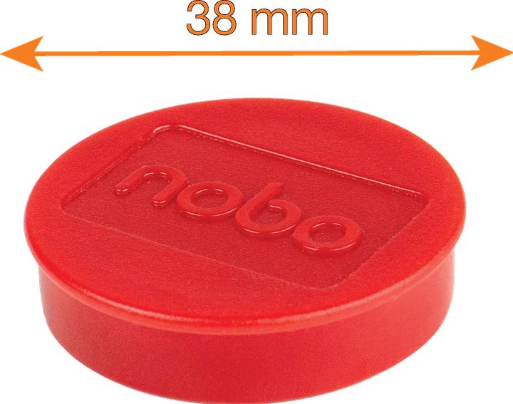 Actual product image Nobo Holding magnet Ø 3.8 cm 4 pieces, Red (4 x)